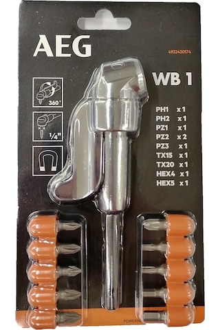 Aeg Vidalama Köşe Adaptörü Wb1 +10 Parça Uç Aeg Vidalama Köşe Adaptörü Wb1 +10 Parça Uç