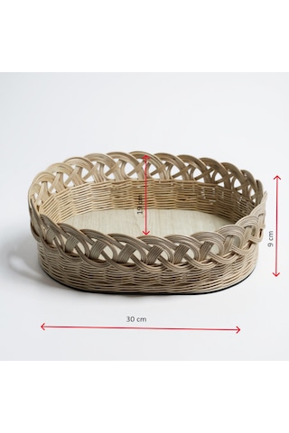 El Yapımı Doğal Rattan Sepet Ekmek Sepeti Meyve Sepeti Rattan0001 Bej