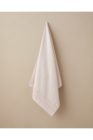 English Home Soft Ruffle Pamuk Banyo Havlusu 70x140 Cm Pudra