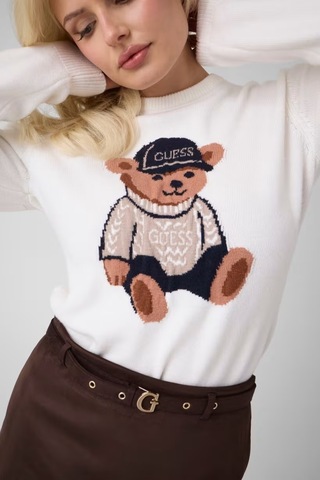 Guess Alicia Kadın Triko Kazak W6br84z1927 Beyaz