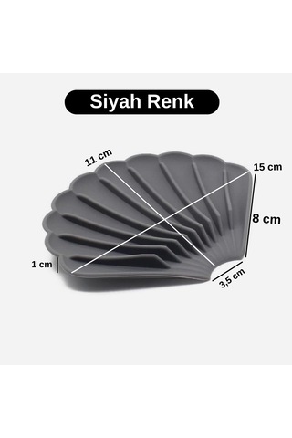 Siyah Renk Kaymaz İstiridye Şekilli Silikon Sabunluk Sabun Depolama Tutucu Ve Taşınabilir Sabunluk Plakası Diğer