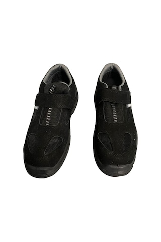 S-1 Ortopedik Çelik Burunlu Yandan Cırt Cırtlı Süet Siyah İş Ayakkabısı Siyah