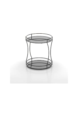 Teknotel 2 Katlı Kozmetik Takı Aksesuar Standı Dekoratif Mat Siya