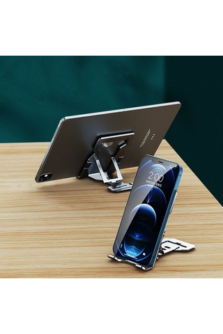 Wezone Katlanabilir Taşınabilir Telefon Standı - İnce Ve Ayarlanabilir Açılı Alüminyum Tutucu
