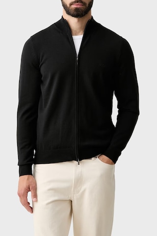 Boss Regular Fit Dik Yaka Yün Hırka Erkek Hırka 50571915 001 Siyah