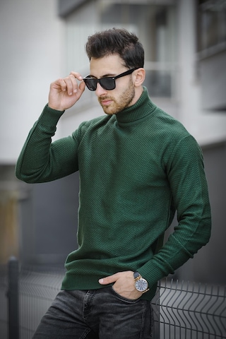 Oksit Seka 500 Slim Fit Petek Örgü Erkek Tam Balıkçı Kazak 001