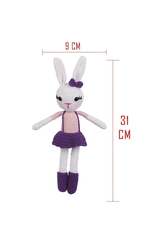Amigurumi Organik Oyuncak-uyku Arkadaşı Tavşan-örme Mor Tavşan