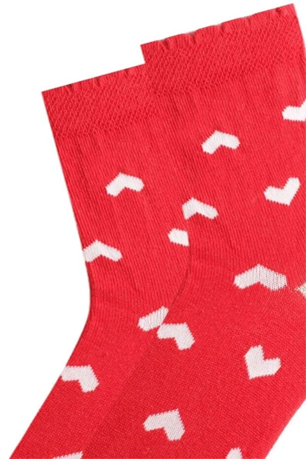Veraye Socks 3'lü Kız Çocuk Çorabı Pembe-kırmızı-gri