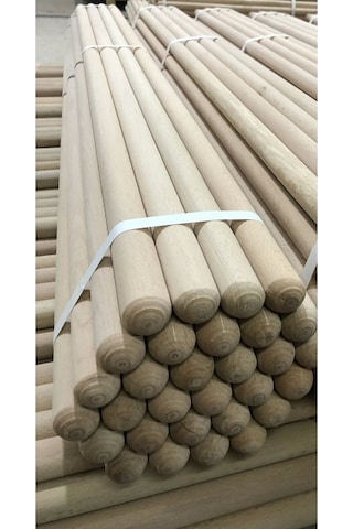 Fırça Sapı Ahşap Çam Süpürge Sapı 150cm Mop Sapı Dayanıklı Sağlam 60 Adet