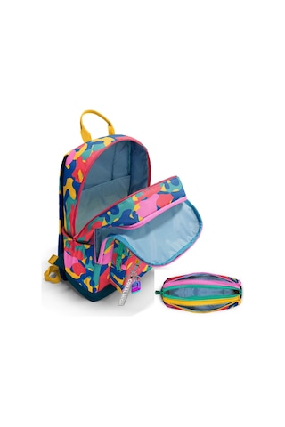 Coral High Renkli Kamuflaj Desenli İlk Ve Ortaokul Sırt Çantası Ve Kalemlik Seti Unisex - Setygn33232c Çok Renkli