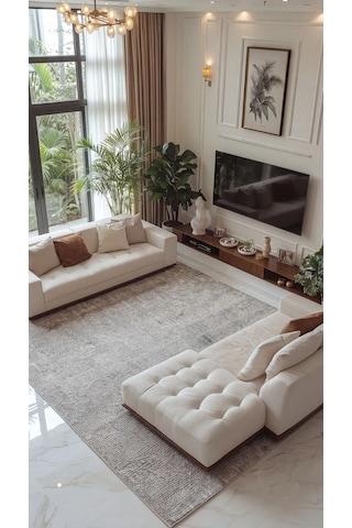 Kreasyon Halı Sardunya Sr001 Gri Yolluk