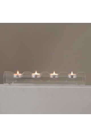 Primrose 4'lü Cam Mumluk 36x6 Cm Transparan