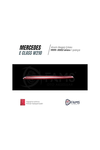 Mercedes E Class W210 Krom Bagaj Çıtası 1995-2002 Arası Uyumlu P.Çelik Sedan
