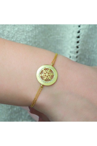 925 Ayar Gümüş Gold Kar Tanesi Bileklik Gümüş - Rose Gold