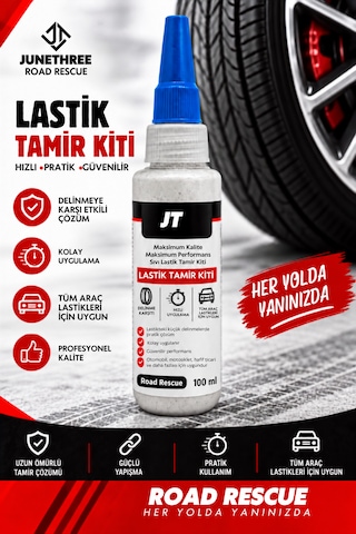 Road Rescue Sıvı Lastik Tamir Kiti 100 Ml - Lastik Tamir Sütü - Sıvı Lastik Yaması - Şambrelli Şambrelsiz Oto Motor İçin
