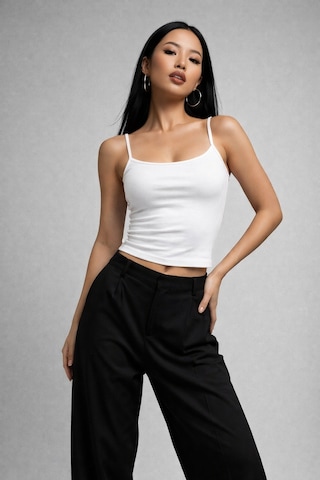 Rich Kadın Beyaz Askılı Crop Atlet Beyaz