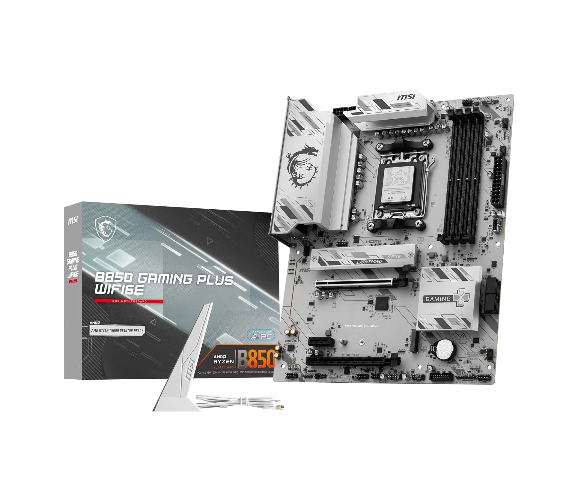 Msı Mb B850 Gamıng Plus Wıfı6e Am5 Ddr5 8200mhz Oc Dp 2x M.2 Usb 10gbs 2,5g Lan Wı-fı 6e Atx