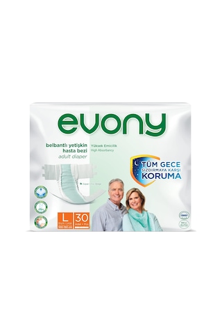 Evony Belbantlı Yetişkin Hasta Bezi Large 30'lu Paket L