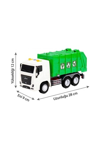 Sesli Işıklı Çöp Kamyonu - Minik Şoförlerin Favorisi 28 Cm Eğitici Eğlenceli Oyuncak