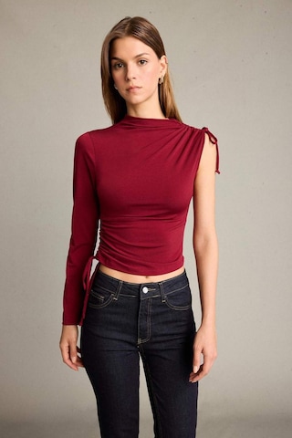 Defacto Tek Omuzlu Büzgülü Bluz G5051ax25wnbr229 Bordo
