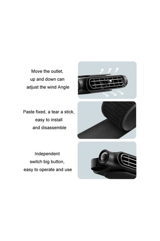 Araba Türbini Yüksek Rüzgar Usb Eklenti Koltuk Geri Fan Cf03 Siyah