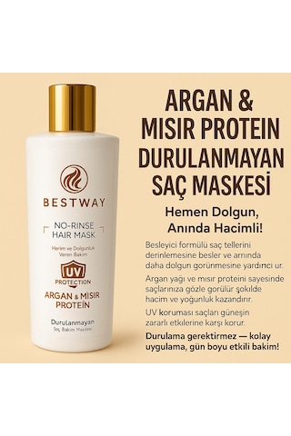 Bestway Argan Mısır Durulanmayan Saç Maskesi