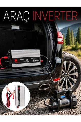 2000w Araç İnverter Aküden Güç Dönüştürücü Elektrik Üreten Taşınabilir Belirtilmemibelirtilmemişş