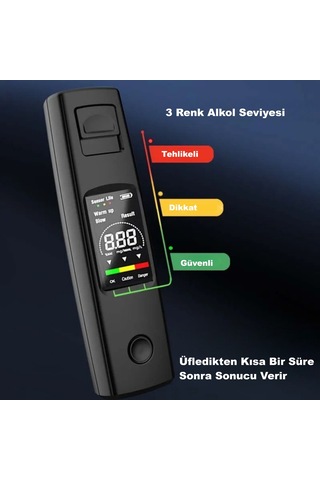 Hymark Taşınabilir Alkol Ölçüm Test Cihazı Trafik Alkol Tester Yüksek Hassasiyet Hızlı Tepki Şarjlı Dahili Pil Diğer