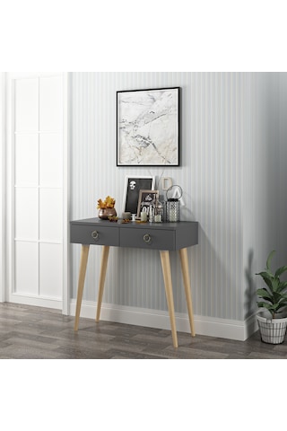 Dekorosso Arden Ahşap Ayaklı Modern Dekoratif Dresuar Antrasit 72 Antrasit