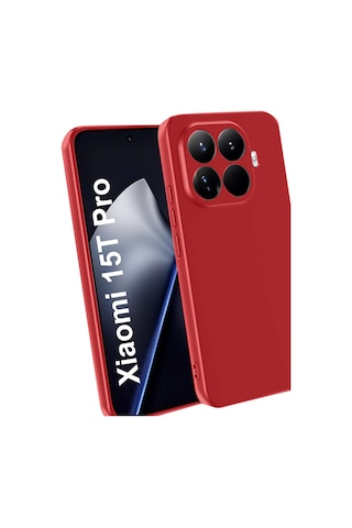 Xiaomi Mi 15t Pro İle Uyumlu Kılıf Esnek Premium Yumuşak Silikon Telefon Kılıfı Kapak Kırmızı