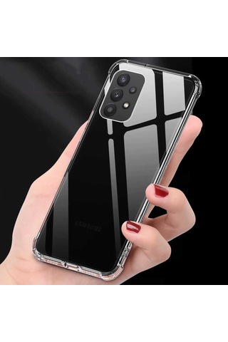 Galaxy A72 Kılıf Köşeleri Airbagli Anti Şok Şeffaf Zırh