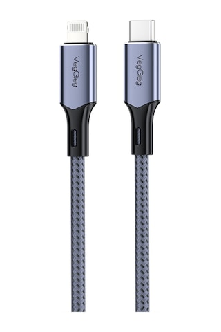 Veggieg 27w 3a Usb Type-c To Lightning iPhone Apple Uyumlu iPad Mfı Hızlı Şarj Ve Data Senkronizasyon Kablosu 1.2 Metre