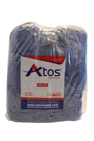 Atos 13 Mikron Kalın Çift Lastikli Galoş Mavi 750 G