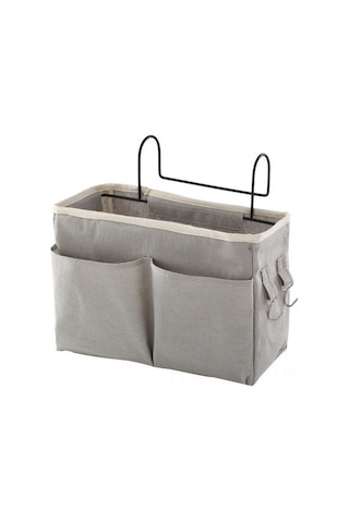 Symbee Üniversite Yeni Dormoda Kullanıma Uygun Kumaşlı Yatak Başlığı Depolama Çanta, Pratik Odalarınız İçin Konforlu Organize Edici Sepet - Gri Yükseltilmiş Versiyon Gri