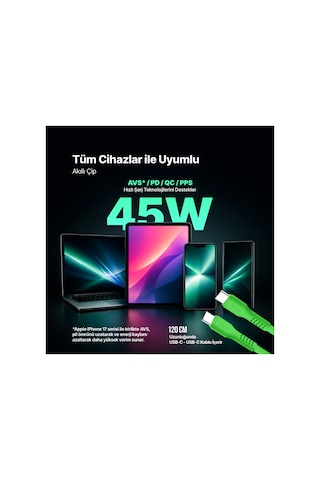 Ttec Smartcharger Gan 45w Avs Pd Seyahat Hızlı Şarj Aleti + Usb-c - Usb-c 3a 120 Cm Kablo Neon 55766917