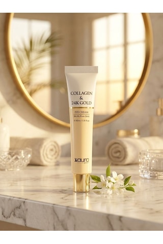 X-aura Beauty 24k Gold & Collagen Göz Çevresi Kremi %99.9 Saf Altın Etkili 40 Ml