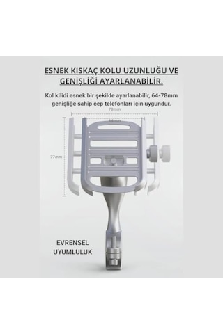 Alüminyum Gidon Sıkıştırmalı Motosiklet Telefon Tutucu Scooter Bisiklet Telefon Tutucu Sarsılmaz