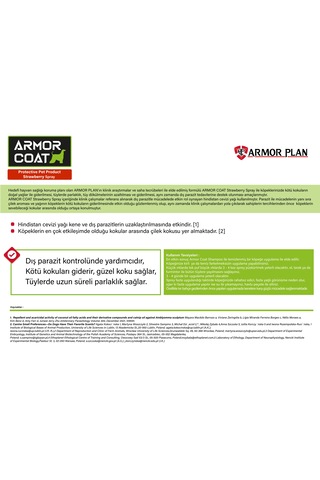 Armor Coat Köpek Bakım Spreyi Çilek Kokulu 200 ML