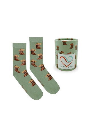 Gost Liria Cowboy Socks Desenli Unisex Soket Çorap Yeşil