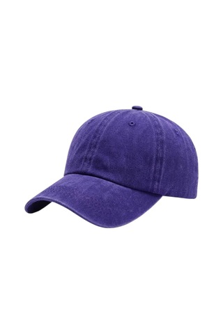 Uniquetrenders Kadın Eskitme Vintage %100 Pamuklu Ayarlanabilir Beyzbol Kep Şapka Mor
