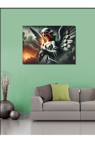 Kanvas Tablo Kanatlı Melek Silüeti 100cmx140cm