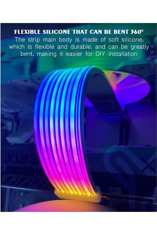 Wezone Beyaz X8 Led Argb Senkronizasyon Kablosu - Atx 24pın + Ekran Kartı 8pin, Isı Yalıtımı, 5v 3-pin Bağlantı, 550+100mm Uzunluk