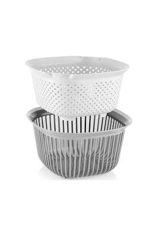 Qlüx İdeas Liny Süzgeçli Kase Gri 25cm 4000ml Çok Renkli