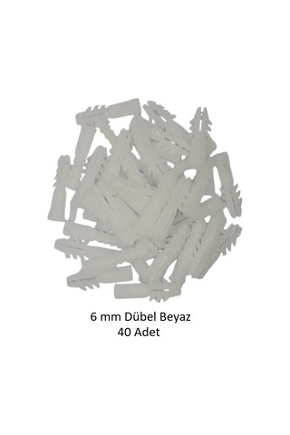 Dübel, 6 Mm Beyaz Dübel, 40 Adet