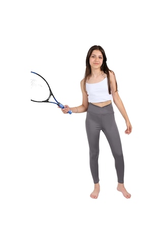 Erdem Kıds Kız Çocuk Yüksek Bel Kruvaze Kemer, Koşu, Yürüyüş, Casual, Spor, Atletik, Egzersiz, Fittness Tayt Antrasit Antrasit