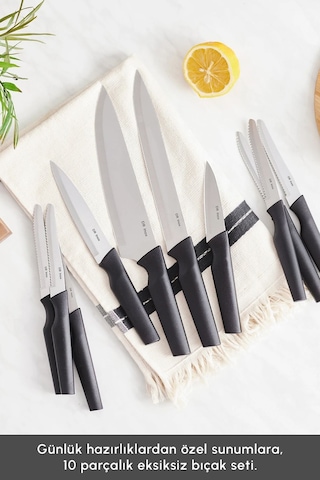 Dr. Inox Bundle 10 Parça Bıçak Seti Siyah