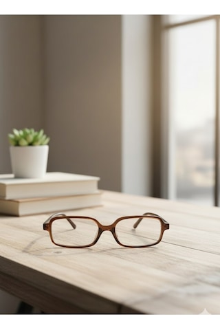 Glamy Kare Model Optik Uyumlu Mavi Işık Korumalı Gözlük Modern Çerçeveli Trend Şık Ve Modern Kahverengi