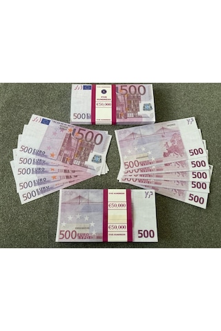 Aykar Yeni 5 Deste 500 Euro Geçersiz Eğlence Oyun Şaka Düğünde Para