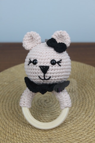 Aleylife Amigurumi Organik Ayıcık Çıngırak Diş Kaşıyıcı