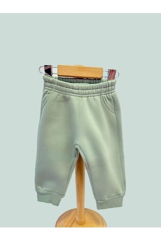 Kız Bebek İçi Şardonlu Kalın Eşofman Alt-15455 Yeşil